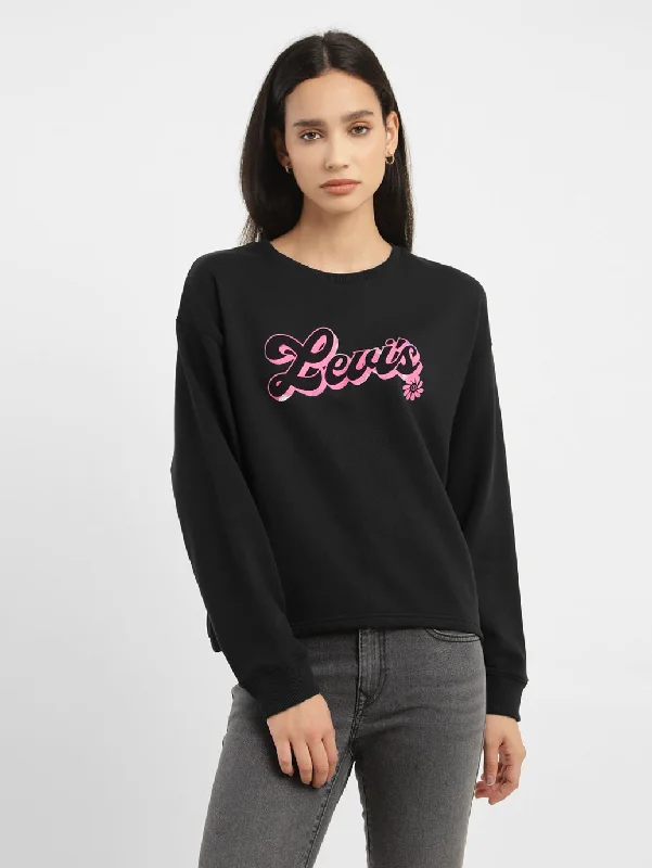 Women's Brand Logo Crew Neck Sweatshirt Hoodie with Pattern Geometric Abstract